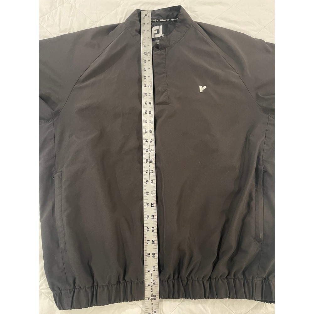00143 - FootJoy Golf Pullover Windbreaker Dark Gray Mens Medium 1/4 Snap - Picture 9 of 15